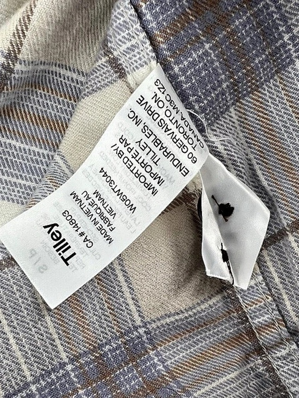 Tilley Plaid Flannel Button Down 100% Organic Cotton Women’s Size Small Top - Picture 7 of 9